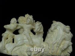 Exclusive Civil War Scene Block Meerschaum Pipe 925 Silver Gift Cor Vintage 7598