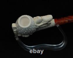 FANTASTIC Block Meerschaum Smoking Tobacco Pipe A. Govem Gift CASE AGV-2083
