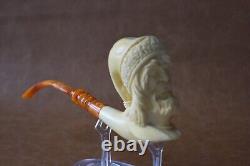 FISHERMAN Pipe BY KENAN Block Meerschaum-NEW Handmade Custom Fitted CASE#126