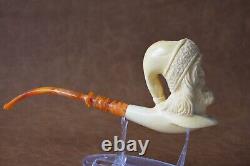 FISHERMAN Pipe BY KENAN Block Meerschaum-NEW Handmade Custom Fitted CASE#126