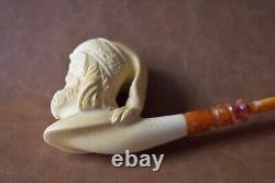 FISHERMAN Pipe BY KENAN Block Meerschaum-NEW Handmade Custom Fitted CASE#126