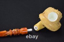 FISHERMAN Pipe BY KENAN Block Meerschaum-NEW W CASE#615