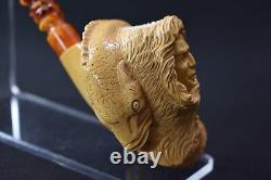 FISHERMAN Pipe BY KENAN Block Meerschaum-NEW W CASE#615