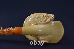 FISHERMAN Pipe BY KENAN Block Meerschaum-NEW W CASE#615