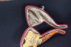 FISHERMAN Pipe BY KENAN Block Meerschaum-NEW W CASE#615