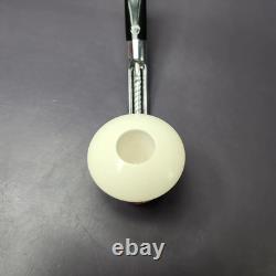 Falcon Chrome Dental with MBSD Meerschaum Dublin Block Meerschaum Bowl Pipe, New