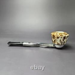 Falcon Shillelagh Chrome with MBSD Meerschaum Smooth Dublin Bowl Pipe, New