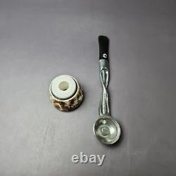 Falcon Shillelagh Chrome with MBSD Meerschaum Smooth Dublin Bowl Pipe, New