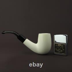 Fancy Apple PIPE BLOCK MEERSCHAUM-NEW-HAND CARVED W Case#1164 9 Mm Filter