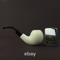 Fancy Apple PIPE BLOCK MEERSCHAUM-NEW-HAND CARVED W Case#1164 9 Mm Filter
