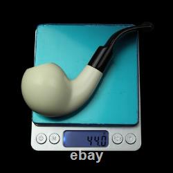 Fancy Apple PIPE BLOCK MEERSCHAUM-NEW-HAND CARVED W Case#1164 9 Mm Filter