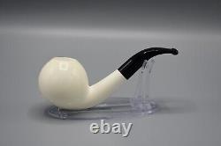 Fancy Apple Pipe 9 MM Filter BLOCK MEERSCHAUM-NEW-HANDCARVED W Case#1354