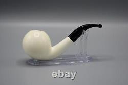 Fancy Apple Pipe 9 MM Filter BLOCK MEERSCHAUM-NEW-HANDCARVED W Case#1354