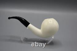 Fancy Apple Pipe 9 MM Filter BLOCK MEERSCHAUM-NEW-HANDCARVED W Case#1354