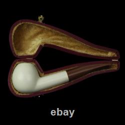 Fancy Globe PIPE BLOCK MEERSCHAUM-NEW-HAND CARVED W Case#40 9 Mm Filter