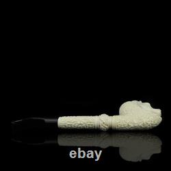 Fancy Ornate Unicorn Figure Pipe BLOCK MEERSCHAUM-NEW-HAND CARVED W Case#805