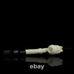 Fancy Ornate Unicorn Figure Pipe BLOCK MEERSCHAUM-NEW-HAND CARVED W Case#805