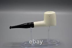 Fancy Poker Pipe 9 MM Filter BLOCK MEERSCHAUM-NEW-HANDCARVED W Case#233