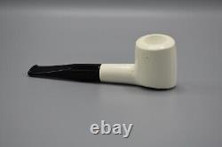 Fancy Poker Pipe 9 MM Filter BLOCK MEERSCHAUM-NEW-HANDCARVED W Case#233