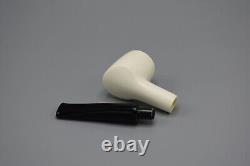 Fancy Poker Pipe 9 MM Filter BLOCK MEERSCHAUM-NEW-HANDCARVED W Case#233