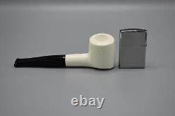 Fancy Poker Pipe 9 MM Filter BLOCK MEERSCHAUM-NEW-HANDCARVED W Case#233