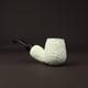 Fat Rustic Brandy Pipe New-block Meerschaum Handmade Case#698 Reverse Calabash