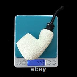 Fat Rustic Brandy Pipe new-block Meerschaum Handmade Case#698 Reverse Calabash