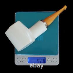 Fat Silvery Poker Pipe BLOCK MEERSCHAUM-NEW-HAND CARVED Reverse Calabash #1024