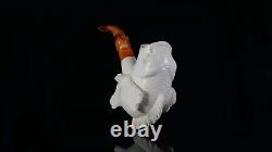 Fish Figure Smoking pipe Block Meerschaum Handmade NEW W Custom CASE#1035