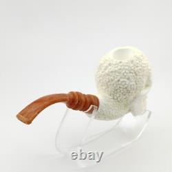 Floral Skull Block Meerschaum Pipe, with Case, Unique Meerschaum Pipes, Pfeife