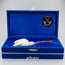 Floral Skull Block Meerschaum Pipe, with Case, Unique Meerschaum Pipes, Pfeife