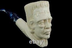 Frankenstein figure pipe New Handmade Block Meerschaum W Case&stand#1108