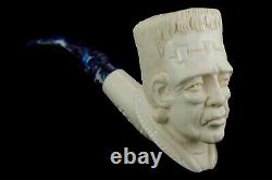 Frankenstein figure pipe New Handmade Block Meerschaum W Case&stand#1108