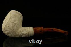 Freemasonry Block Meerschaum Pipe with custom case 12455