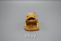 Frog Figure Pipe BY Ali Block Meerschaum-NEW HANDMADE Custom Fitted CASE#736