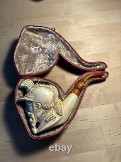 Genuine Block Meerschaum Levent Bent Billiard MASSIVE Conquistador With Case