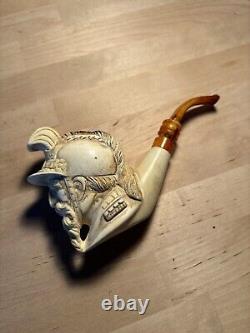 Genuine Block Meerschaum Levent Bent Billiard MASSIVE Conquistador With Case