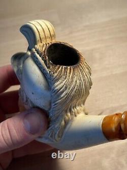 Genuine Block Meerschaum Levent Bent Billiard MASSIVE Conquistador With Case