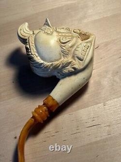 Genuine Block Meerschaum Levent Bent Billiard MASSIVE Conquistador With Case