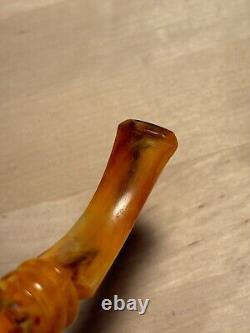 Genuine Block Meerschaum Levent Bent Billiard MASSIVE Conquistador With Case