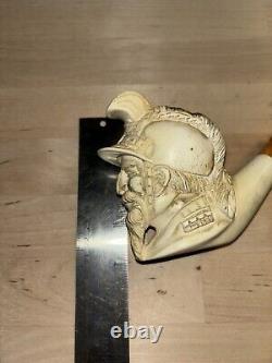 Genuine Block Meerschaum Levent Bent Billiard MASSIVE Conquistador With Case