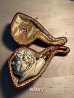 Genuine Block Meerschaum Levent Bent Billiard Vito Corleone With Case