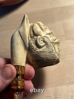 Genuine Block Meerschaum Levent Bent Billiard Vito Corleone With Case