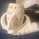 Genuine Block Meerschaum Tobacco Pipe Eagle Claw Vintage Handcarved Leather Case