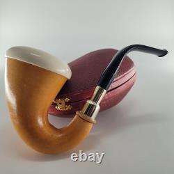 Genuine Natural African GOURD Calabash Block Meerschaum Pipe handmade CPW #4997