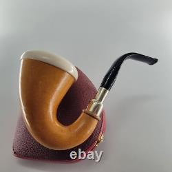 Genuine Natural African GOURD Calabash Block Meerschaum Pipe handmade CPW #4997