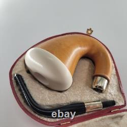 Genuine Natural African GOURD Calabash Block Meerschaum Pipe handmade CPW #4997