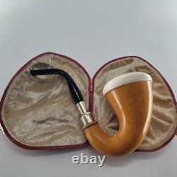 Genuine Natural African GOURD Calabash Block Meerschaum Pipe handmade CPW #4997