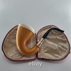 Genuine Natural African GOURD Calabash Block Meerschaum Pipe handmade CPW #4997
