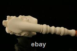 Giant Pirate Hand Carved Block Meerschaum Pipe with fitted custom case 11185